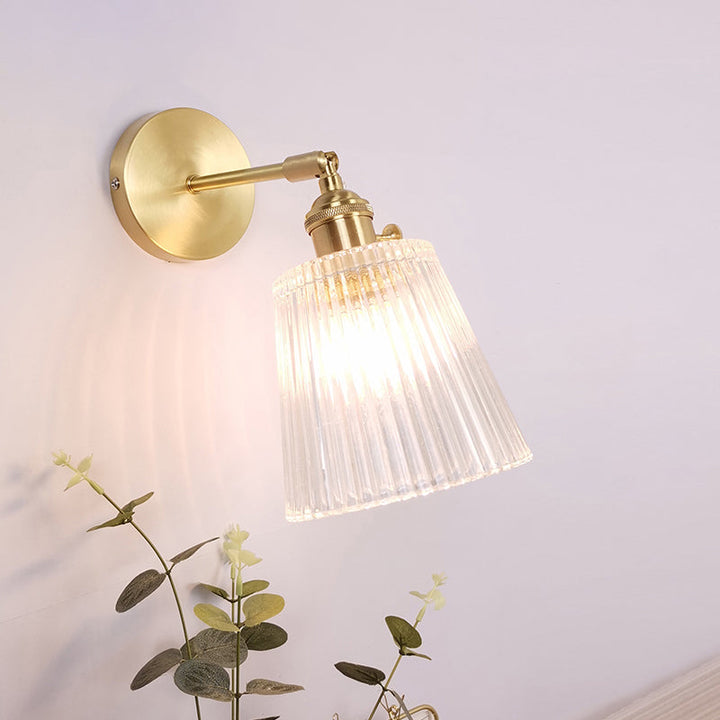 BowLift | Single Lamp Wall Light Vintage Shaded Clear Glass Wall Mounted Lamp for Bedroom