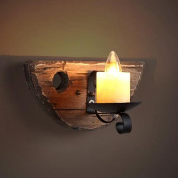 BowLift | Layered Glass Wall Lamp Coast Single Lamp Restaurant Wall Lighting in Wood