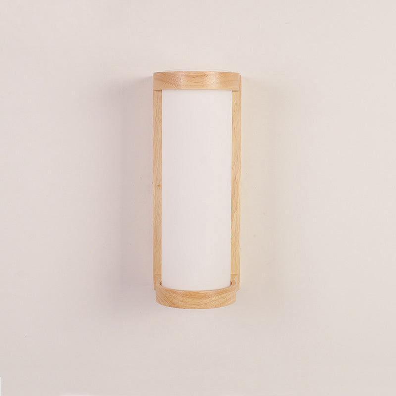 BowLift | Japanese Cylinder Wall Light Lamp White Glass Single Nightstand Wall Lighting Fixture