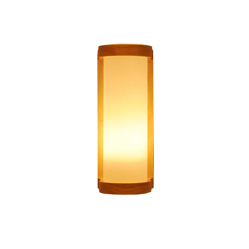 BowLift | Japanese Cylinder Wall Light Lamp White Glass Single Nightstand Wall Lighting Fixture