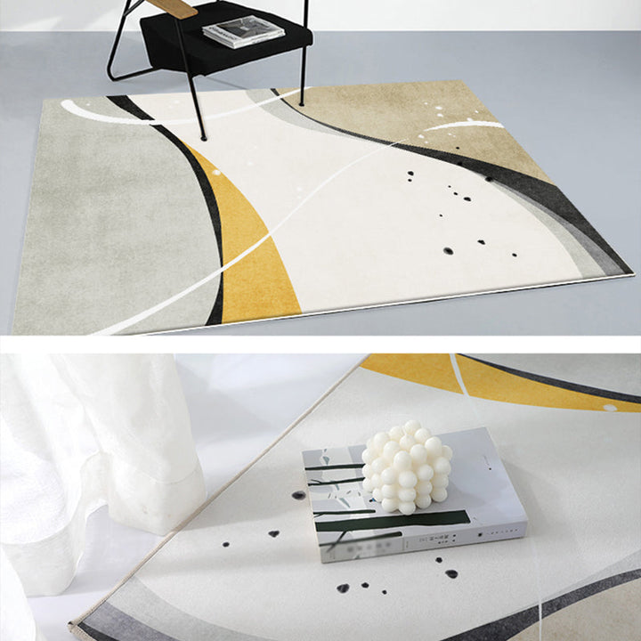 BowLift | Simple Decorative Carpet Multicolor Abstract Area Rug Synthetic Non-Slip Pet-Friendly Carpet