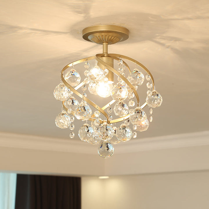 BowLift | CrystalElegance Pendant - Luxury Ceiling Light with Brass Accents