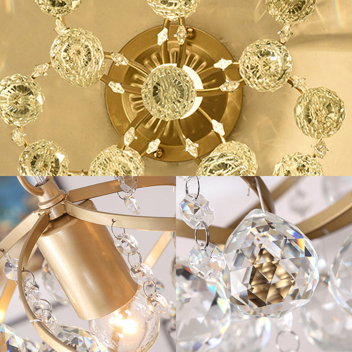 BowLift | CrystalElegance Pendant - Luxury Ceiling Light with Brass Accents