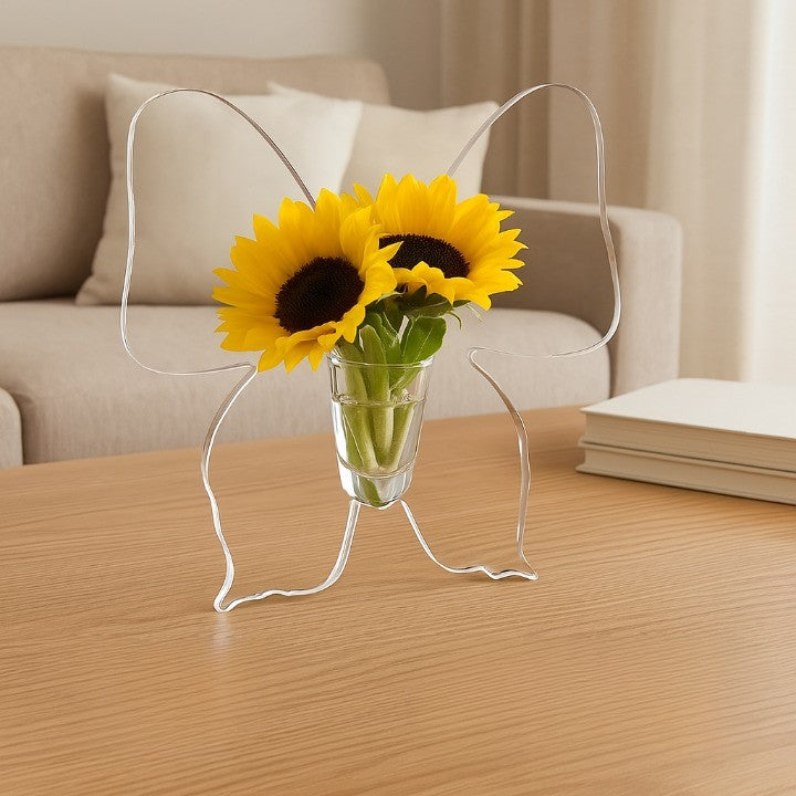 Artistic Butterfly Clear Flower Vase | Bowlift