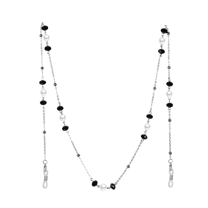 Elegant Pearl and Black Bead Eyewear Chain Bowlift