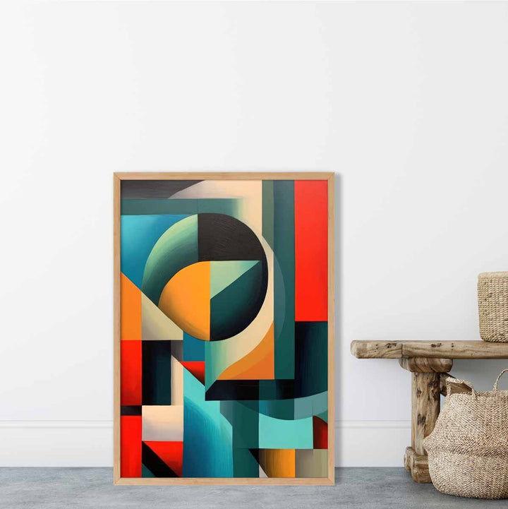 Abstract Colorful Shapes Art Print Blue Red Orange No. 1 | Bowlift