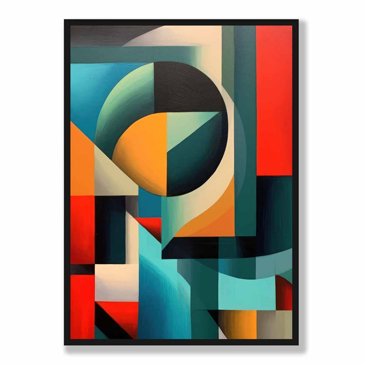 Abstract Colorful Shapes Art Print Blue Red Orange No. 1 | Bowlift