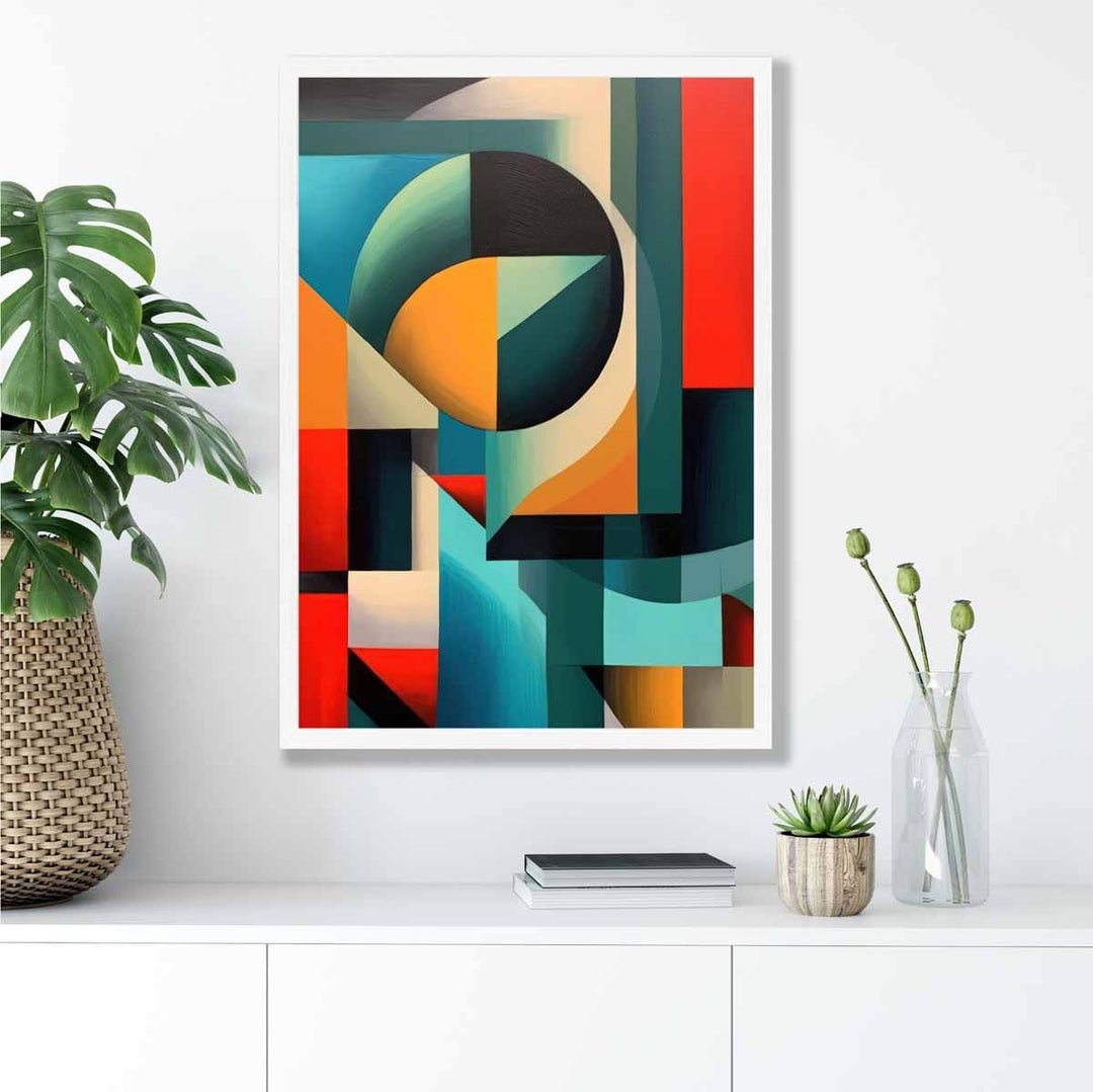 Abstract Colorful Shapes Art Print Blue Red Orange No. 1 | Bowlift