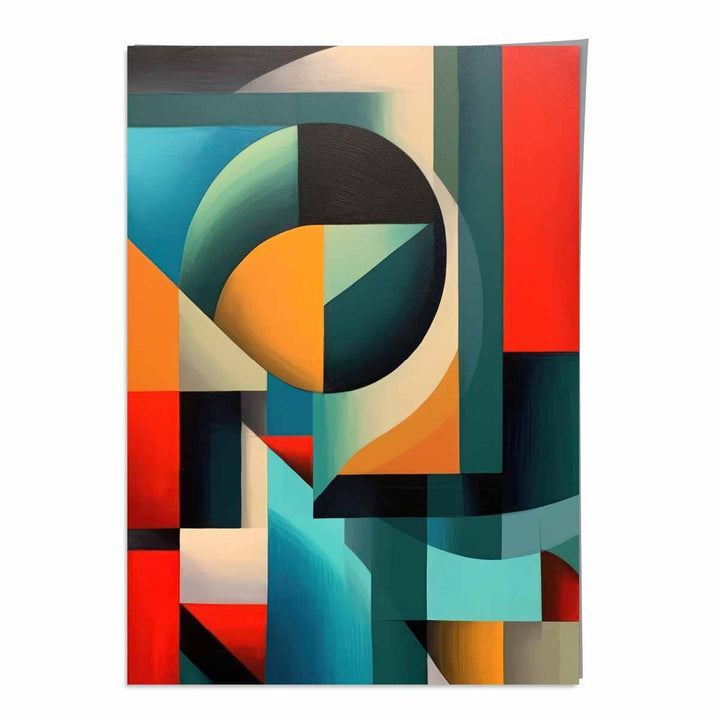 Abstract Colorful Shapes Art Print Blue Red Orange No. 1 | Bowlift