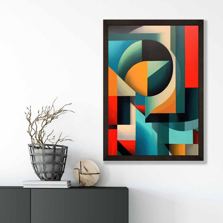 Abstract Colorful Shapes Art Print Blue Red Orange No. 1 | Bowlift