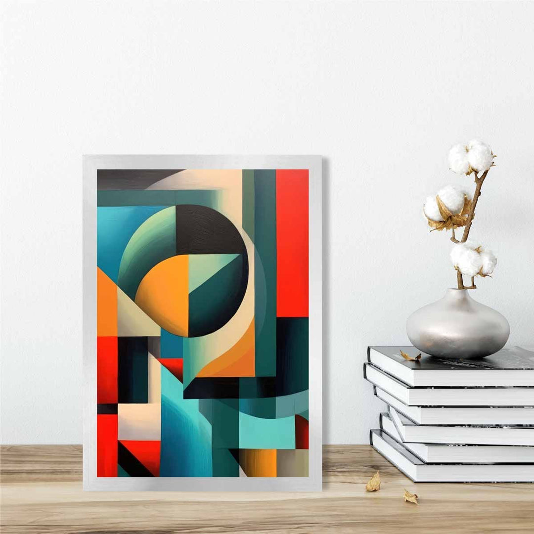 Abstract Colorful Shapes Art Print Blue Red Orange No. 1 | Bowlift
