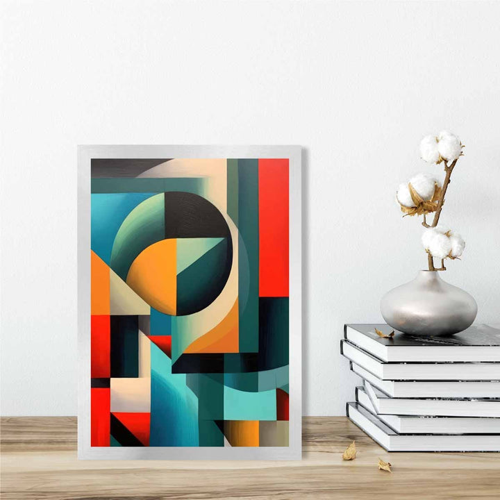 Abstract Colorful Shapes Art Print Blue Red Orange No. 1 | Bowlift