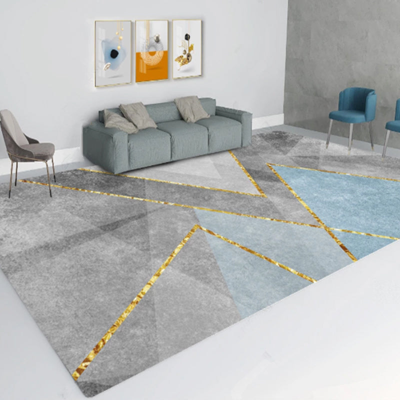BowLift | Multi-Color Living Room Carpet Casual Geometric Print Indoor Carpet Polypropylene Pet-Friendly Washable Carpet