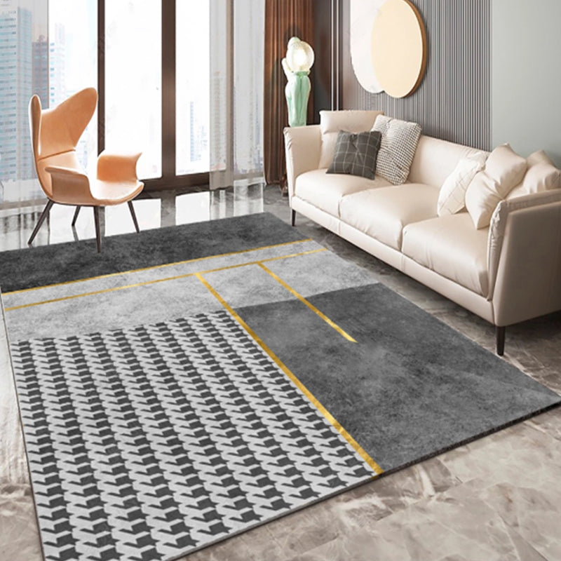 BowLift | Multi-Color Living Room Carpet Casual Geometric Print Indoor Carpet Polypropylene Pet-Friendly Washable Carpet