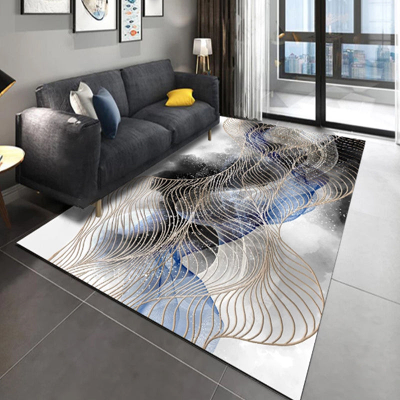 BowLift | Multi-Color Living Room Carpet Casual Geometric Print Indoor Carpet Polypropylene Pet-Friendly Washable Carpet