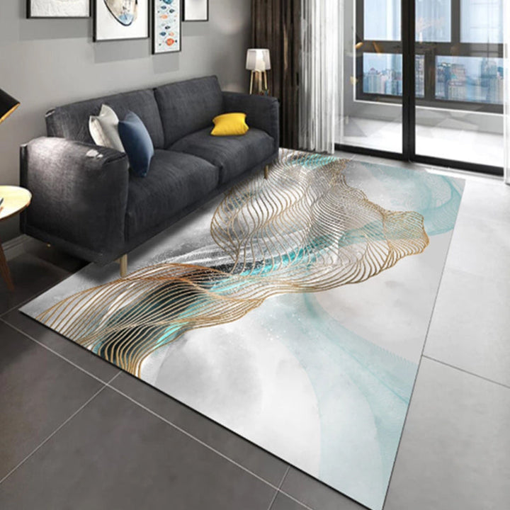 BowLift | Multi-Color Living Room Carpet Casual Geometric Print Indoor Carpet Polypropylene Pet-Friendly Washable Carpet