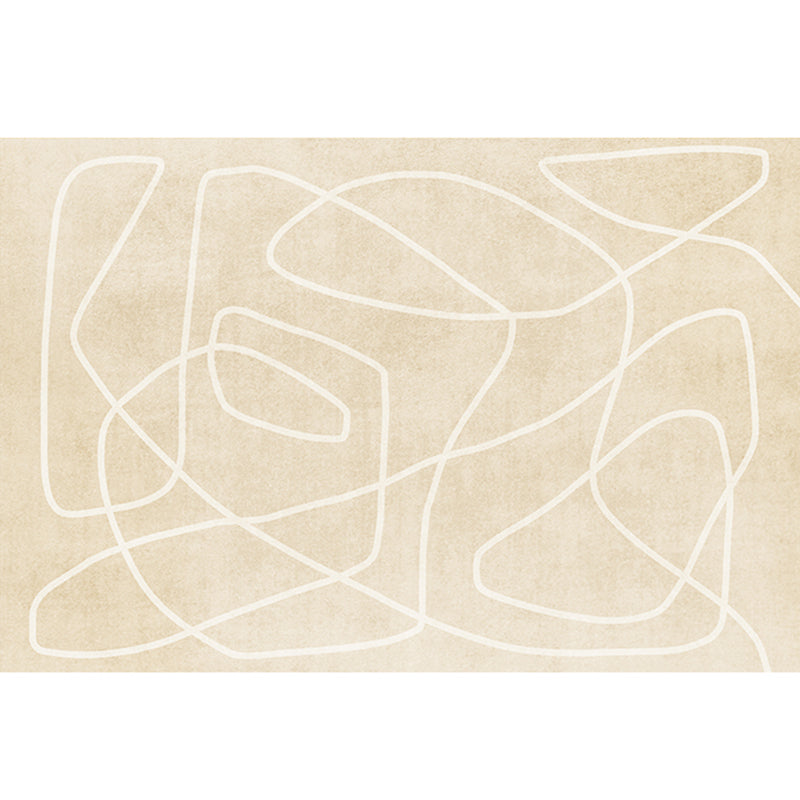 BowLift | Modern Home Decor Rug Beige Abstract Printed Area Rug Cotton Blend Non-Slip Machine Washable Rug