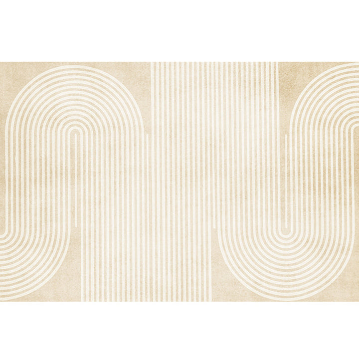 BowLift | Modern Home Decor Rug Beige Abstract Printed Area Rug Cotton Blend Non-Slip Machine Washable Rug