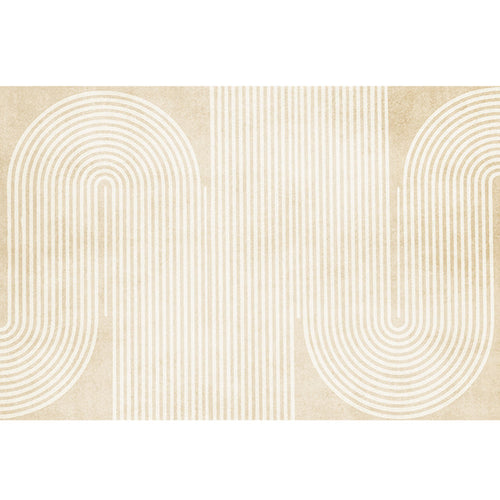 BowLift | Modern Home Decor Rug Beige Abstract Printed Area Rug Cotton Blend Non-Slip Machine Washable Rug