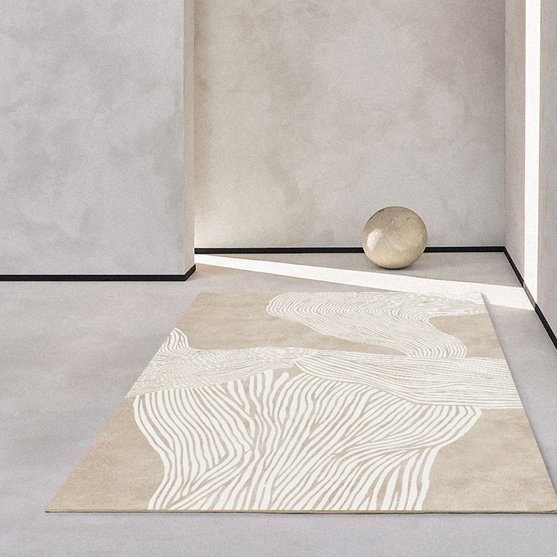 BowLift | Creative Decor Rug Apricot Abstract Printed Area Rug Polypropylene Non-Slip Backing Pet Friendly Rug