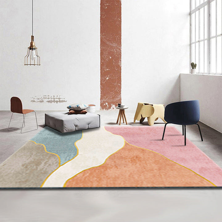 BowLift | Simple Luxury Rug Multicolored Color Blocks Rug Pet Friendly Stain Resistant Indoor Rug for Living Room