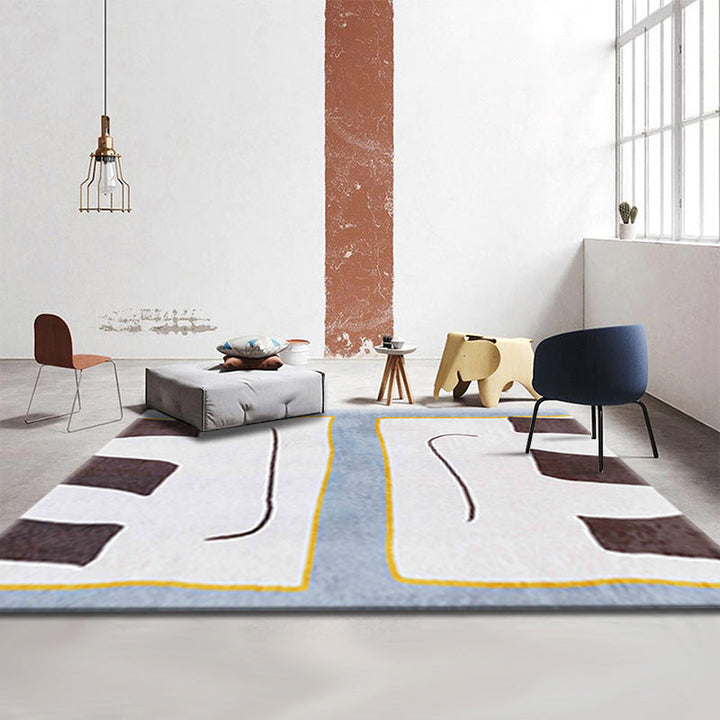 BowLift | Simple Luxury Rug Multicolored Color Blocks Rug Pet Friendly Stain Resistant Indoor Rug for Living Room