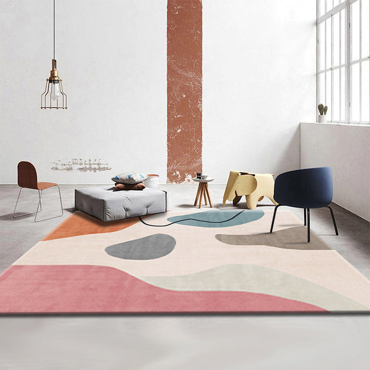BowLift | Simple Luxury Rug Multicolored Color Blocks Rug Pet Friendly Stain Resistant Indoor Rug for Living Room