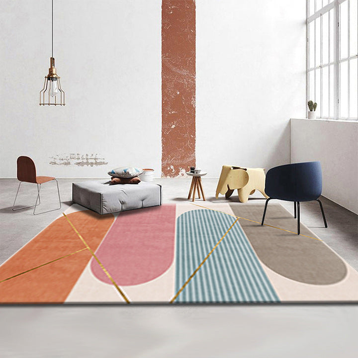 BowLift | Simple Luxury Rug Multicolored Color Blocks Rug Pet Friendly Stain Resistant Indoor Rug for Living Room
