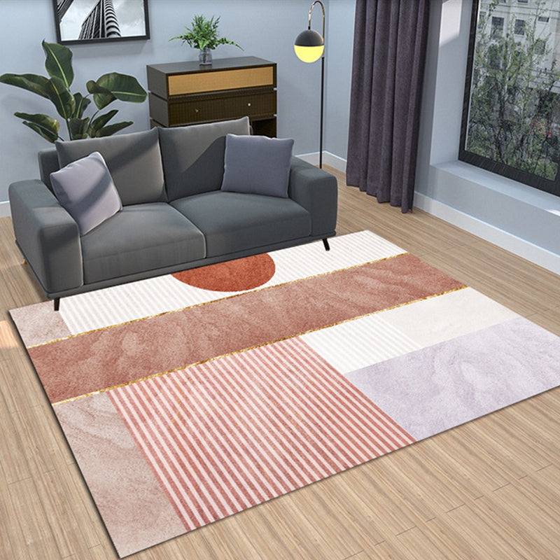 BowLift | Modern Living Room Rug Morandi Color Color Block Area Rug Synthetic Non-Slip Washable Rug