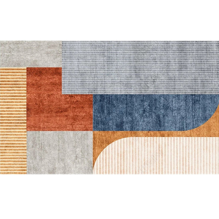 BowLift | Modern Living Room Rug Morandi Color Color Block Area Rug Synthetic Non-Slip Washable Rug
