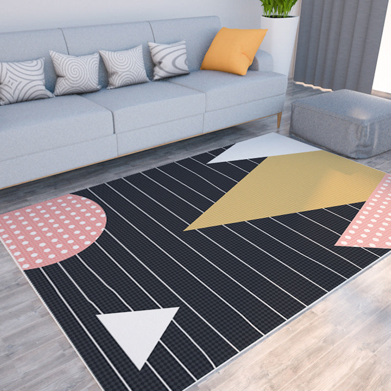 BowLift | Morandi Color Color Block Carpet Polypropylene Southwest Carpet Stain Resistant Non-Slip Backing Carpet for Rooms