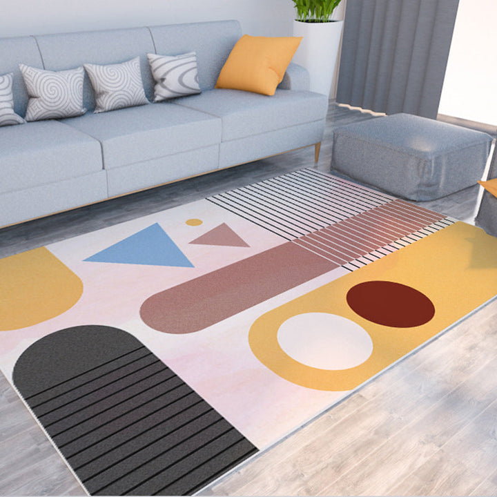 BowLift | Morandi Color Color Block Carpet Polypropylene Southwest Carpet Stain Resistant Non-Slip Backing Carpet for Rooms