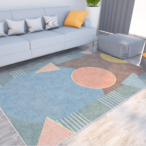 BowLift | Morandi Color Color Block Carpet Polypropylene Southwest Carpet Stain Resistant Non-Slip Backing Carpet for Rooms