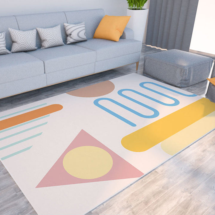 BowLift | Morandi Color Color Block Carpet Polypropylene Southwest Carpet Stain Resistant Non-Slip Backing Carpet for Rooms