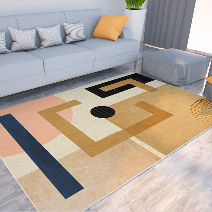 BowLift | Morandi Color Color Block Carpet Polypropylene Southwest Carpet Stain Resistant Non-Slip Backing Carpet for Rooms