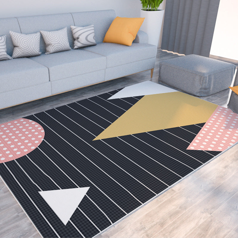 BowLift | Morandi Color Color Block Carpet Polypropylene Southwest Carpet Stain Resistant Non-Slip Backing Carpet for Rooms