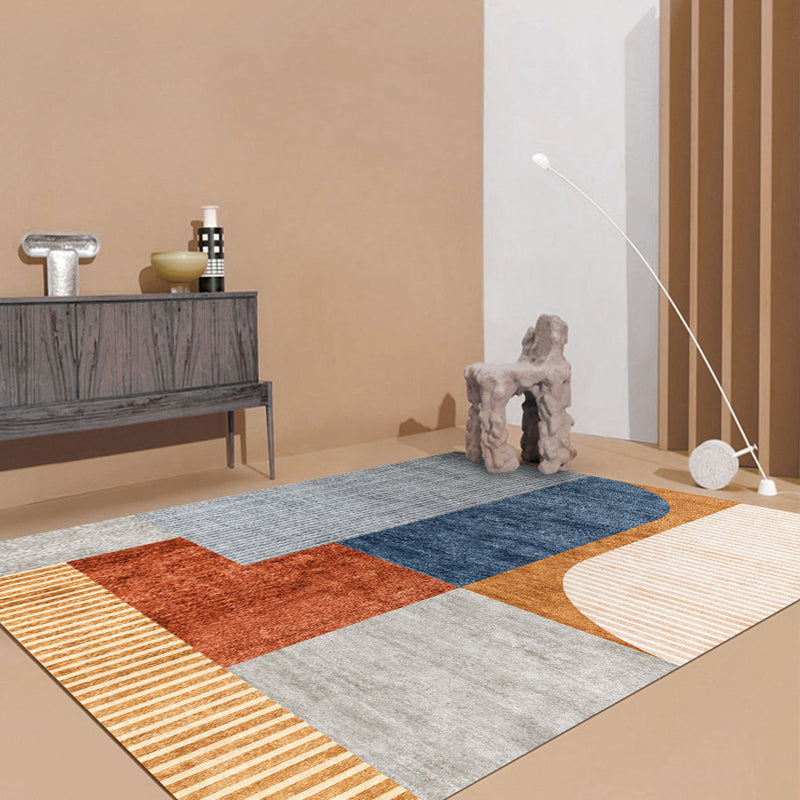 BowLift | Glam Abstract Print Rug Multicolor Cotton Blend Rug Pet Friendly Easy Care Indoor Rug for Living Room