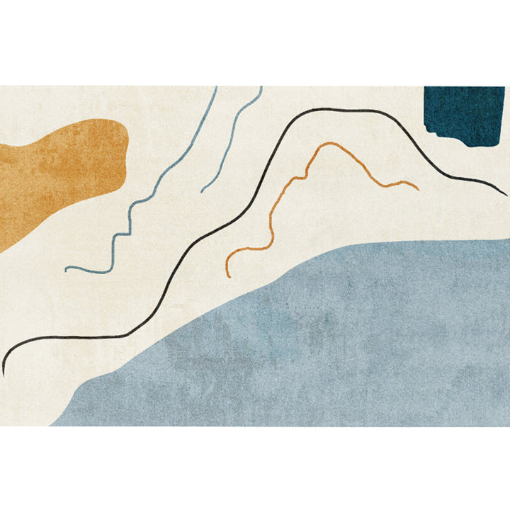 BowLift | Western Bedroom Rug Multicolored Color Block Indoor Carpet Cotton Blend Pet Friendly Non-Slip Rug
