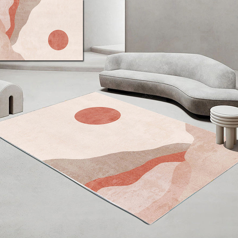 BowLift | Morandi-color western carpet cotton blend color block rug anti-slip backing washable rug for bedroom