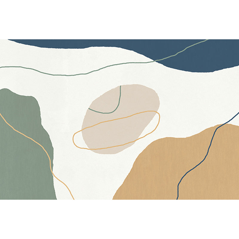 BowLift | Morandi color Western carpet cotton blend color block rug anti-slip backing washable rug for bedroom
