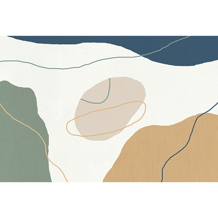 BowLift | Morandi color Western carpet cotton blend color block rug anti-slip backing washable rug for bedroom