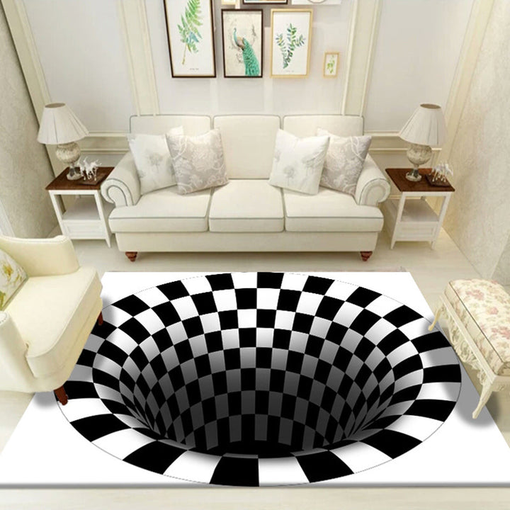 BowLift | Multicolored unique carpet polyester 3D chessboard area rug easy care pet-friendly indoor rug for living room