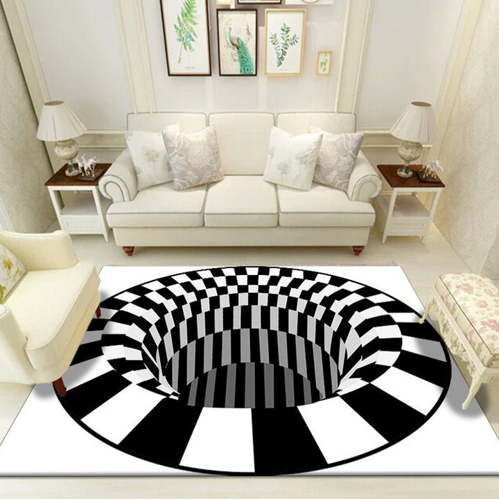 BowLift | Multicolored unique carpet polyester 3D chessboard area rug easy care pet-friendly indoor rug for living room