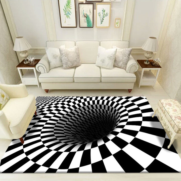 BowLift | Multicolored unique carpet polyester 3D chessboard area rug easy care pet-friendly indoor rug for living room