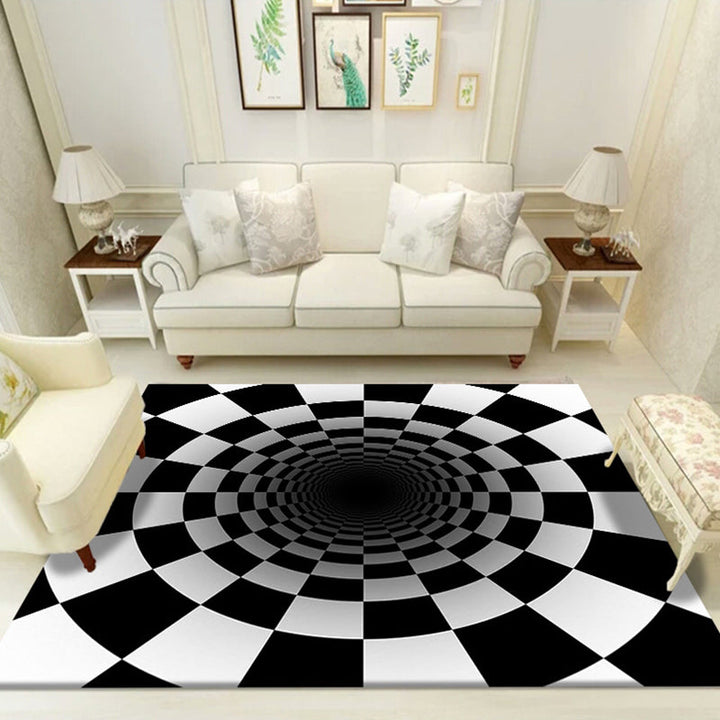 BowLift | Multicolored unique carpet polyester 3D chessboard area rug easy care pet-friendly indoor rug for living room