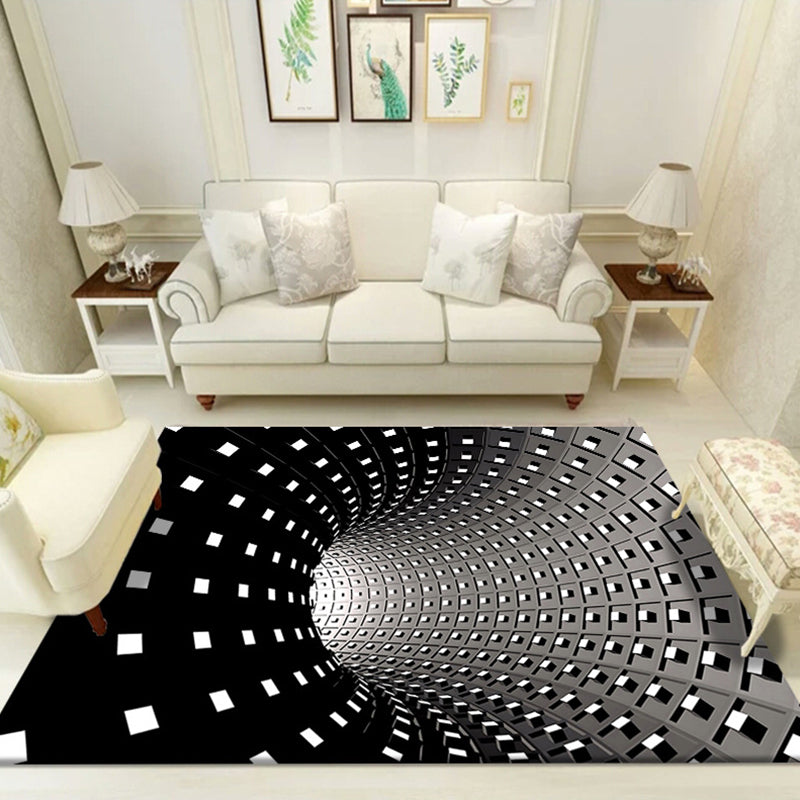 BowLift | Multicolored unique carpet polyester 3D chessboard area rug easy care pet-friendly indoor rug for living room
