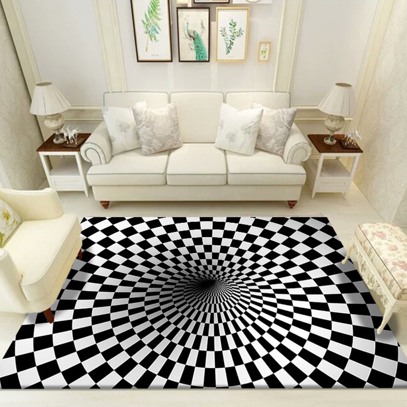 BowLift | Multicolored unique carpet polyester 3D chessboard area rug easy care pet-friendly indoor rug for living room