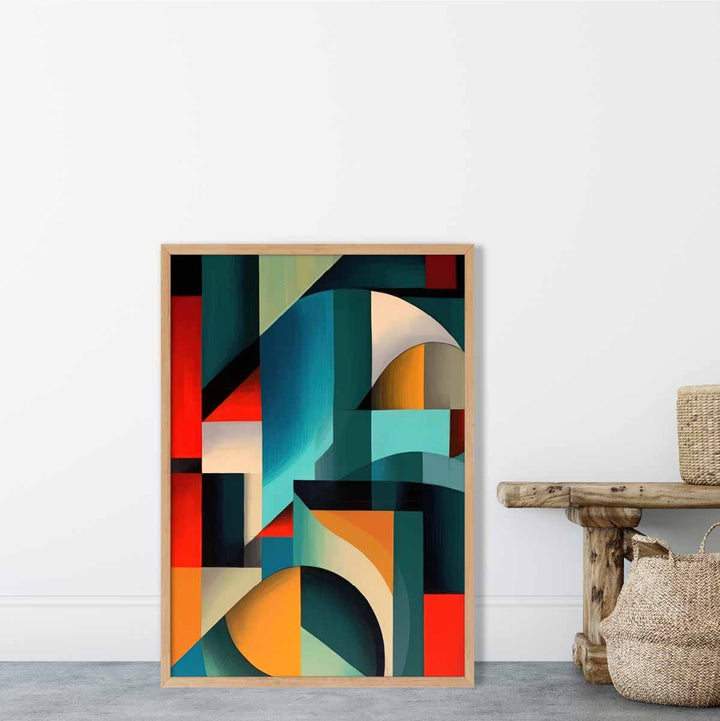 Abstract Colorful Shapes Art Print Blue Red Orange No. 2 | Bowlift