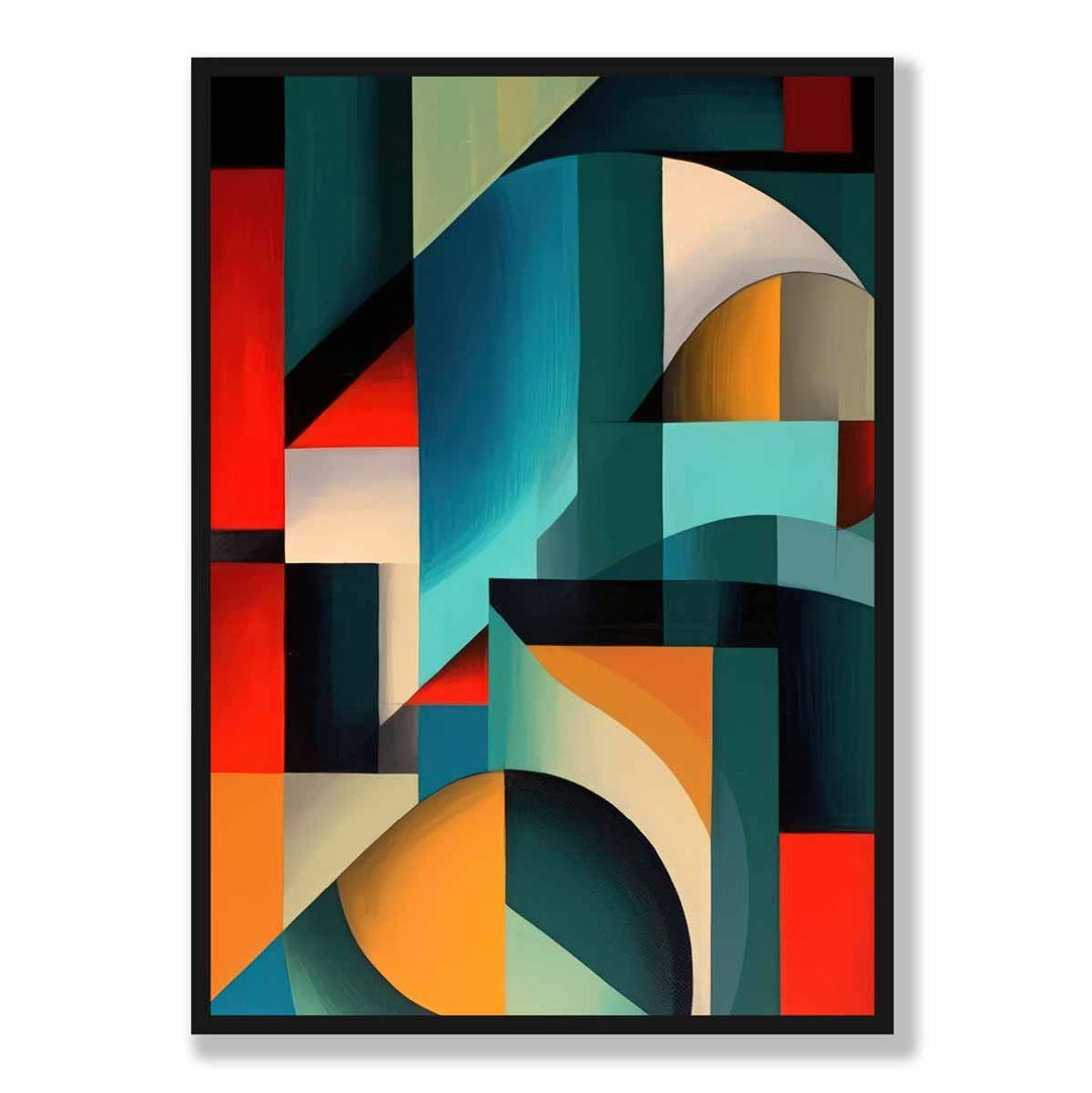 Abstract Colorful Shapes Art Print Blue Red Orange No. 2 | Bowlift