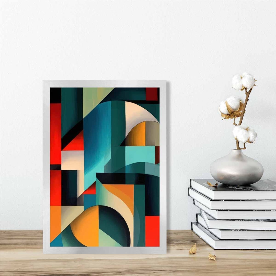 Abstract Colorful Shapes Art Print Blue Red Orange No. 2 | Bowlift